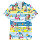 surfing-christmas-family-matching-short-sleeve-bodycon-dress-and-hawaiian-shirt-tropical-santa-lets-go-surfing