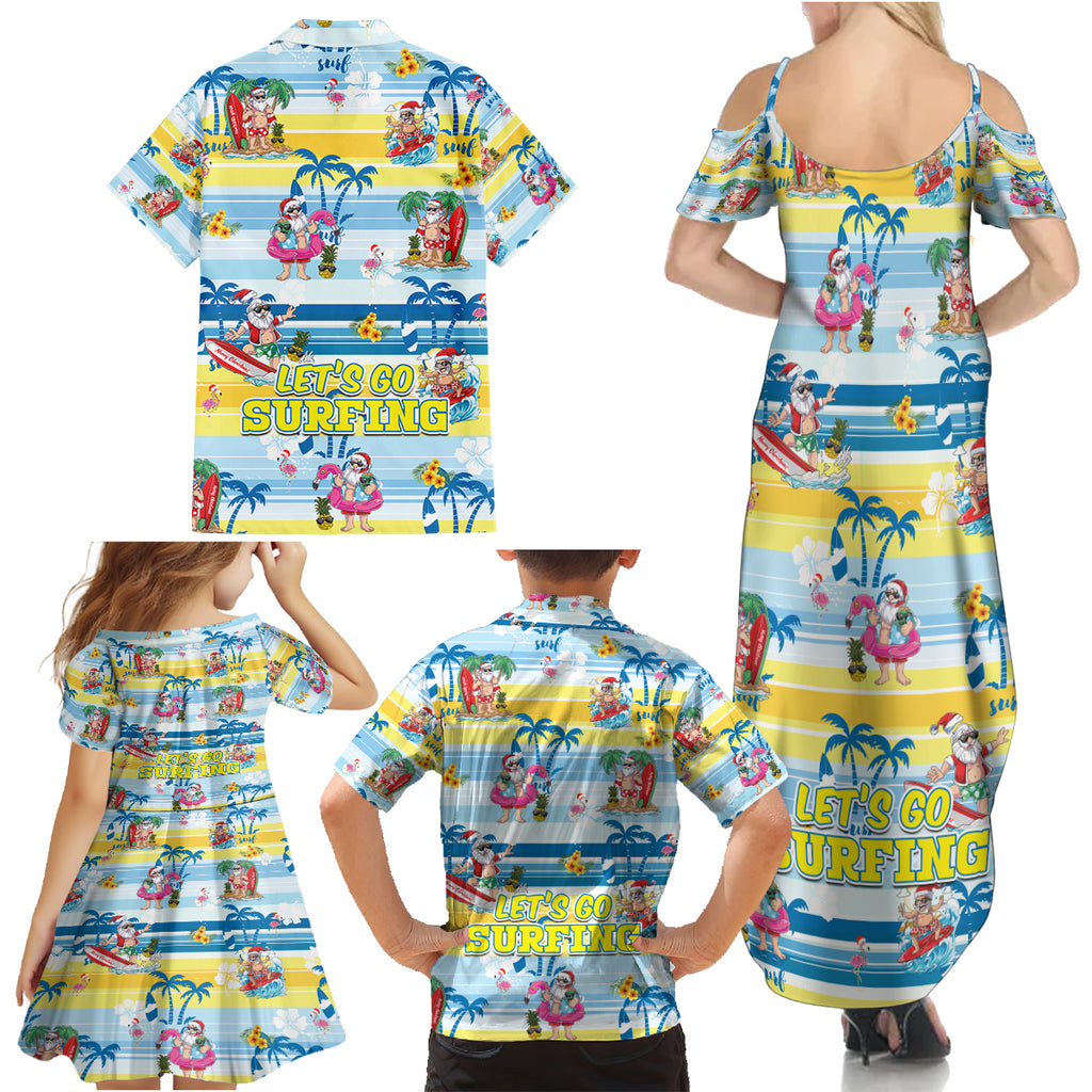 surfing-christmas-family-matching-summer-maxi-dress-and-hawaiian-shirt-tropical-santa-lets-go-surfing