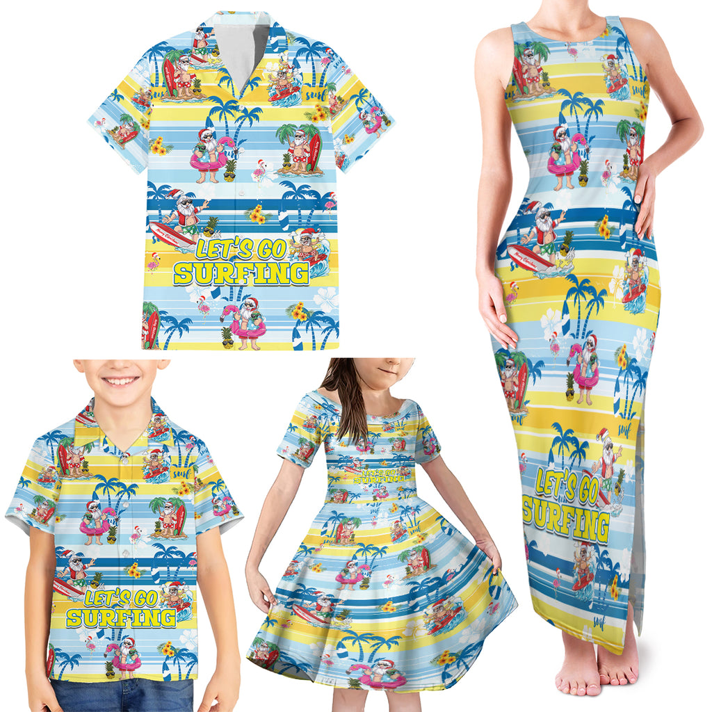 surfing-christmas-family-matching-tank-maxi-dress-and-hawaiian-shirt-tropical-santa-lets-go-surfing