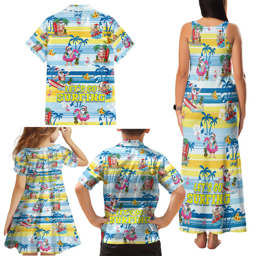 surfing-christmas-family-matching-tank-maxi-dress-and-hawaiian-shirt-tropical-santa-lets-go-surfing