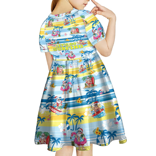 surfing-christmas-kid-short-sleeve-dress-tropical-santa-lets-go-surfing