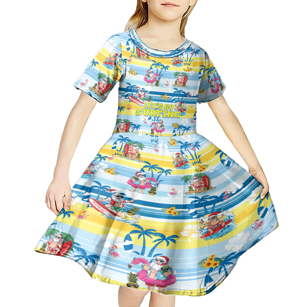 surfing-christmas-kid-short-sleeve-dress-tropical-santa-lets-go-surfing