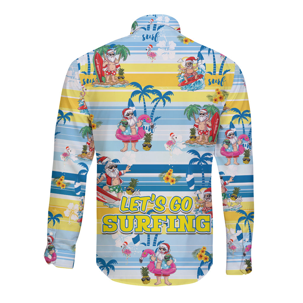 surfing-christmas-long-sleeve-button-shirt-tropical-santa-lets-go-surfing