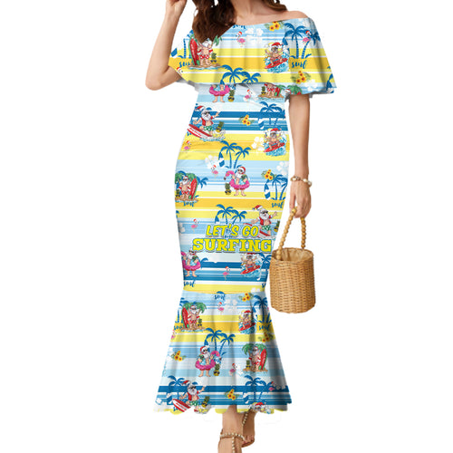 surfing-christmas-mermaid-dress-tropical-santa-lets-go-surfing