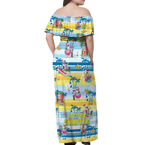 surfing-christmas-off-shoulder-maxi-dress-tropical-santa-lets-go-surfing