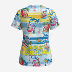 Surfing Christmas Scrub Top Tropical Santa Let's Go Surfing - Aussie Hoodie