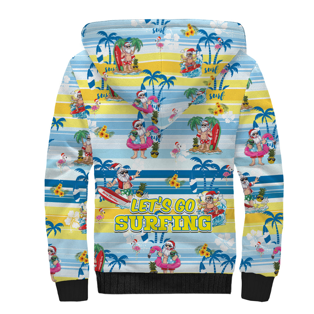 surfing-christmas-sherpa-hoodie-tropical-santa-lets-go-surfing