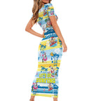 surfing-christmas-short-sleeve-bodycon-dress-tropical-santa-lets-go-surfing