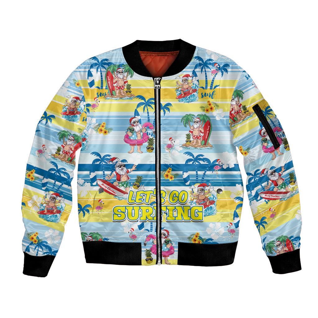surfing-christmas-sleeve-zip-bomber-jacket-tropical-santa-lets-go-surfing