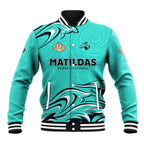Personalised Australia Soccer Matildas Baseball Jacket Kangaroo Tornado Turquoise DT02