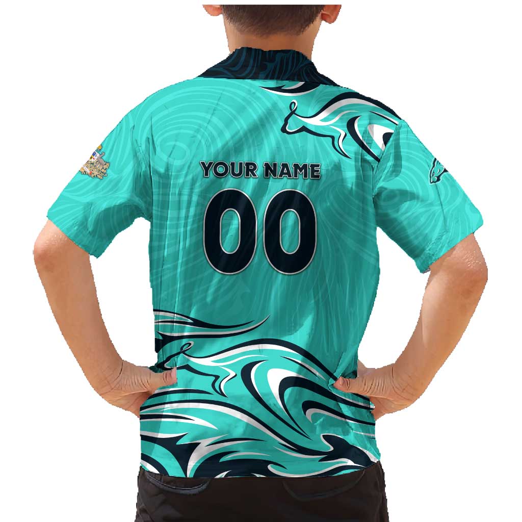 Personalised Australia Soccer Matildas Family Matching Mermaid Dress and Hawaiian Shirt Kangaroo Tornado Turquoise DT02