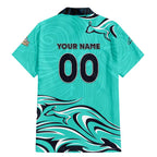 Personalised Australia Soccer Matildas Family Matching Mermaid Dress and Hawaiian Shirt Kangaroo Tornado Turquoise DT02