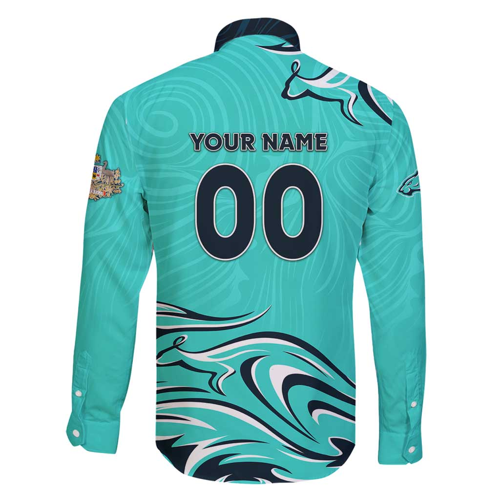 Personalised Australia Soccer Matildas Family Matching Off Shoulder Maxi Dress and Hawaiian Shirt Kangaroo Tornado Turquoise DT02