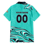 Personalised Australia Soccer Matildas Hawaiian Shirt Kangaroo Tornado Turquoise DT02