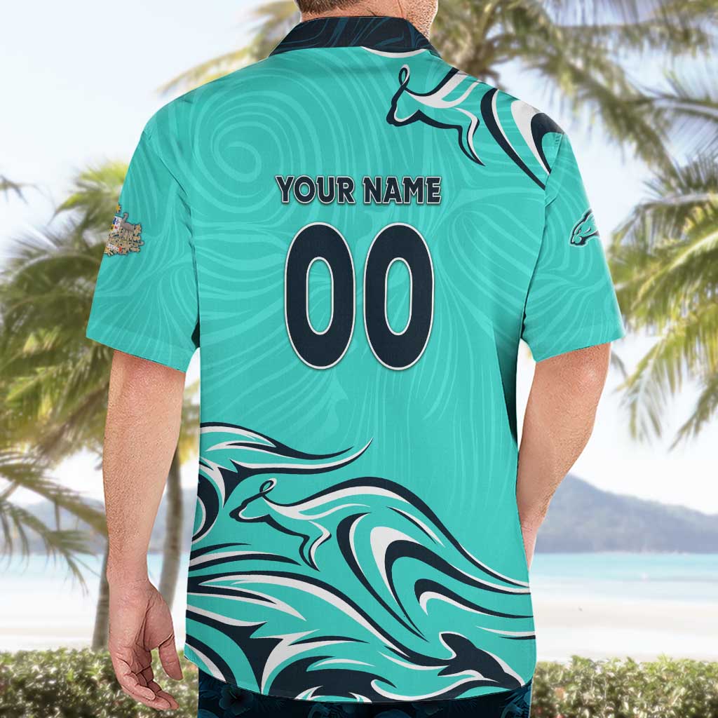 Personalised Australia Soccer Matildas Hawaiian Shirt Kangaroo Tornado Turquoise DT02