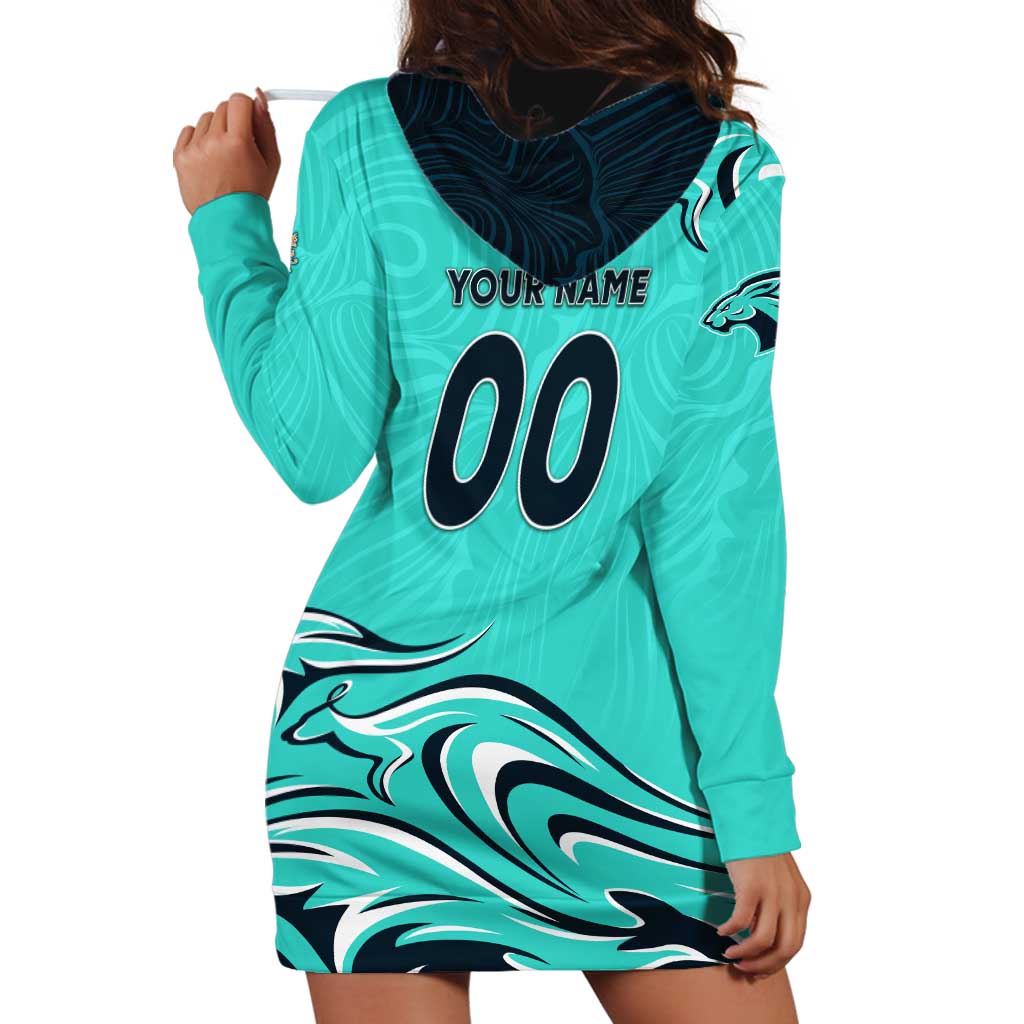 Personalised Australia Soccer Matildas Hoodie Dress Kangaroo Tornado Turquoise DT02