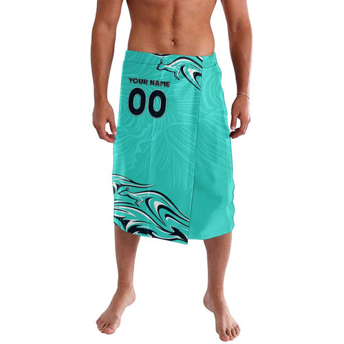 Personalised Australia Soccer Matildas Lavalava Kangaroo Tornado Turquoise DT02