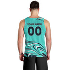 Personalised Australia Soccer Matildas Men Tank Top Kangaroo Tornado Turquoise DT02