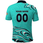 Personalised Australia Soccer Matildas Polo Shirt Kangaroo Tornado Turquoise DT02