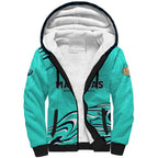 Personalised Australia Soccer Matildas Sherpa Hoodie Kangaroo Tornado Turquoise DT02
