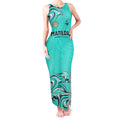 Personalised Australia Soccer Matildas Tank Maxi Dress Kangaroo Tornado Turquoise DT02