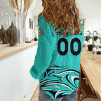 Personalised Australia Soccer Matildas Women Casual Shirt Kangaroo Tornado Turquoise DT02