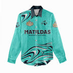 Personalised Australia Soccer Matildas Women Casual Shirt Kangaroo Tornado Turquoise DT02