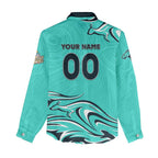 Personalised Australia Soccer Matildas Women Casual Shirt Kangaroo Tornado Turquoise DT02