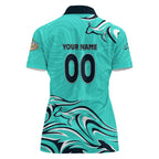 Personalised Australia Soccer Matildas Women Polo Shirt Kangaroo Tornado Turquoise DT02
