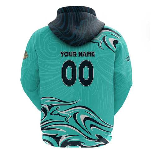 Personalised Australia Soccer Matildas Zip Hoodie Kangaroo Tornado Turquoise DT02