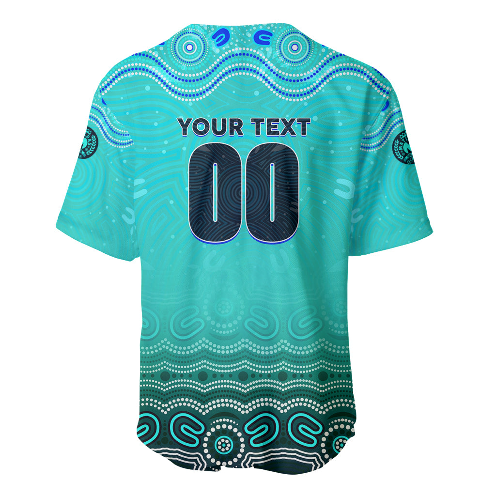 Personalised Australia Matildas Baseball Jersey Tillies Aboriginal Simple Turquoise