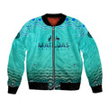 Personalised Australia Matildas Bomber Jacket Tillies Aboriginal Simple Turquoise