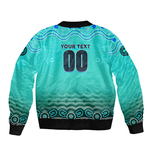 Personalised Australia Matildas Bomber Jacket Tillies Aboriginal Simple Turquoise
