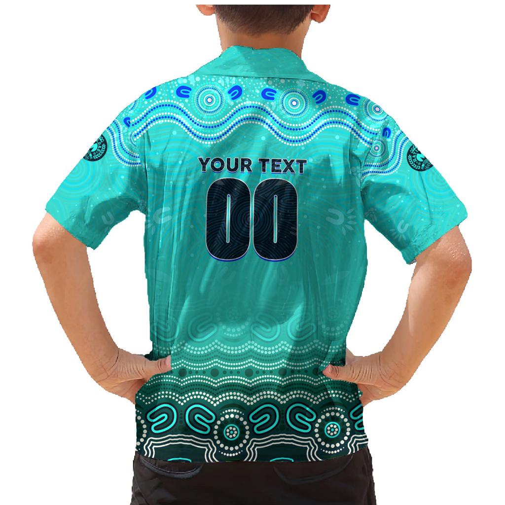 Personalised Australia Matildas Family Matching Mermaid Dress and Hawaiian Shirt Tillies Aboriginal Simple Turquoise
