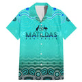 Personalised Australia Matildas Family Matching Mermaid Dress and Hawaiian Shirt Tillies Aboriginal Simple Turquoise