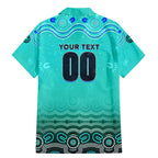 Personalised Australia Matildas Family Matching Mermaid Dress and Hawaiian Shirt Tillies Aboriginal Simple Turquoise