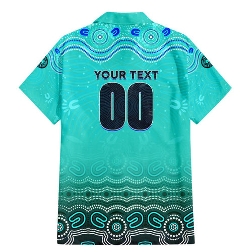 Personalised Australia Matildas Family Matching Mermaid Dress and Hawaiian Shirt Tillies Aboriginal Simple Turquoise