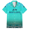 Personalised Australia Matildas Family Matching Tank Maxi Dress and Hawaiian Shirt Tillies Aboriginal Simple Turquoise