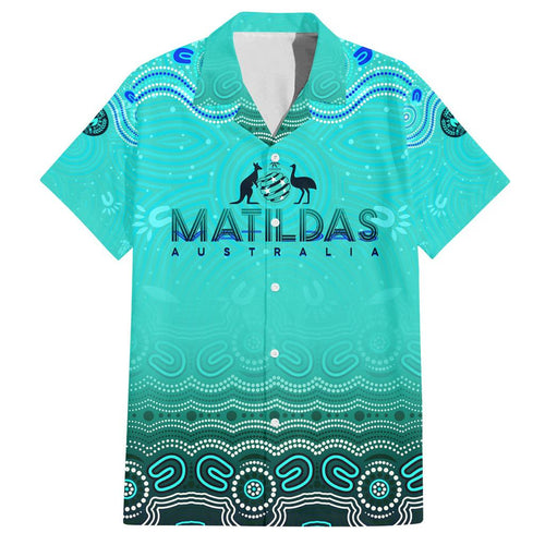 Personalised Australia Matildas Family Matching Tank Maxi Dress and Hawaiian Shirt Tillies Aboriginal Simple Turquoise