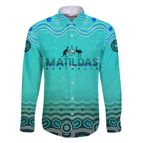 Personalised Australia Matildas Family Matching Tank Maxi Dress and Hawaiian Shirt Tillies Aboriginal Simple Turquoise