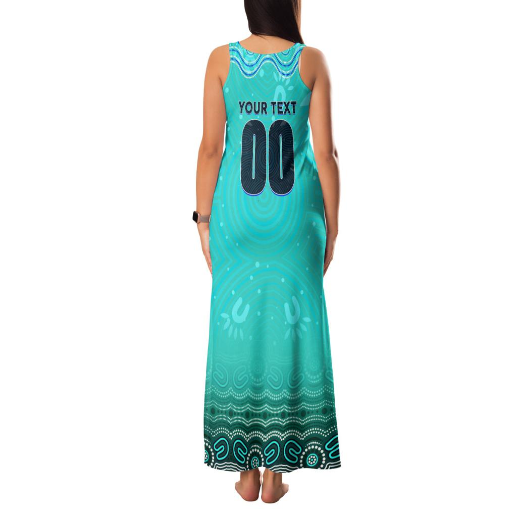 Personalised Australia Matildas Family Matching Tank Maxi Dress and Hawaiian Shirt Tillies Aboriginal Simple Turquoise