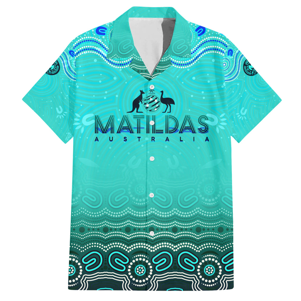 Personalised Australia Matildas Hawaiian Shirt Tillies Aboriginal Simple Turquoise
