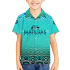 Personalised Australia Matildas Hawaiian Shirt Tillies Aboriginal Simple Turquoise