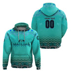 Personalised Australia Matildas Hoodie Tillies Aboriginal Simple Turquoise