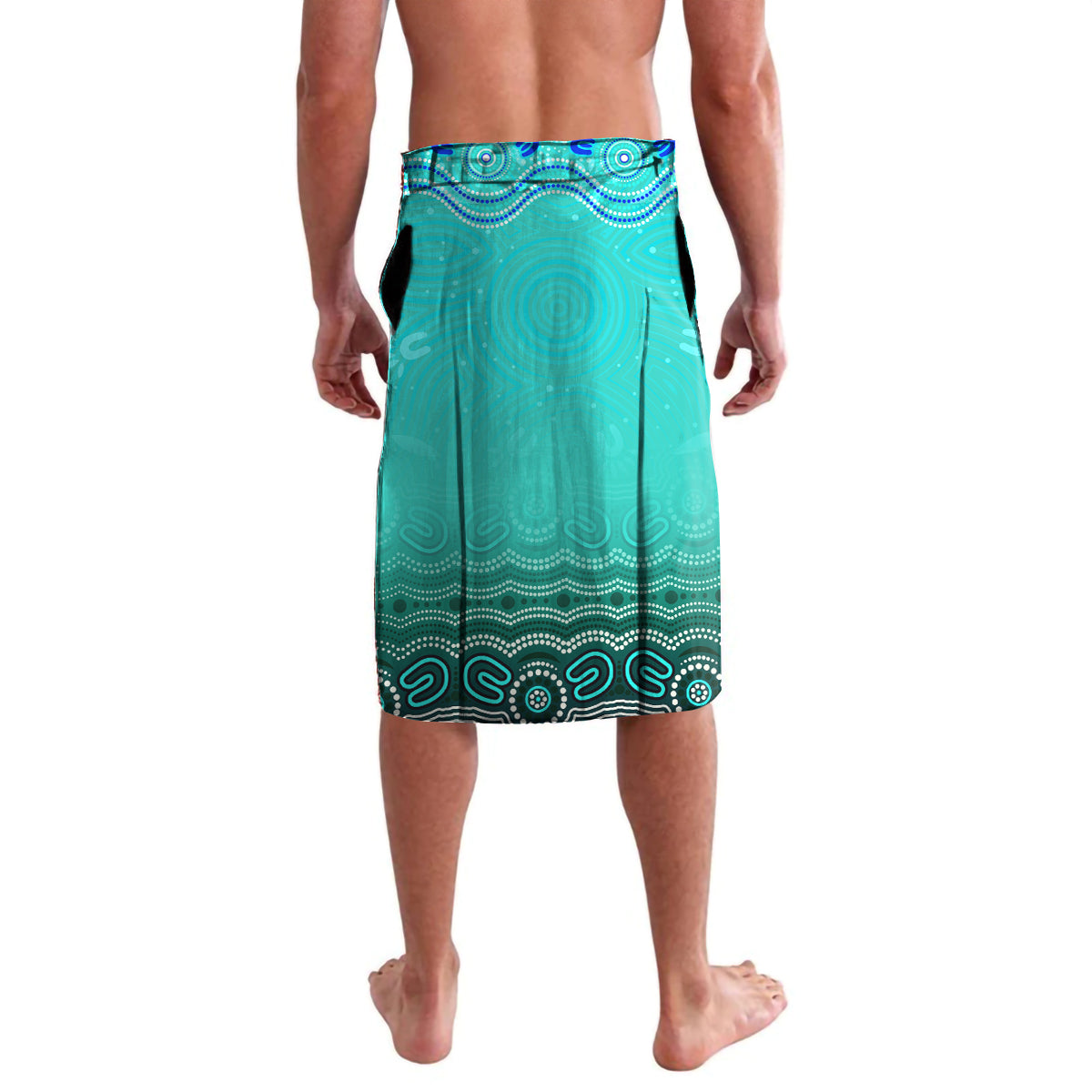Personalised Australia Matildas Lavalava Tillies Aboriginal Simple Turquoise