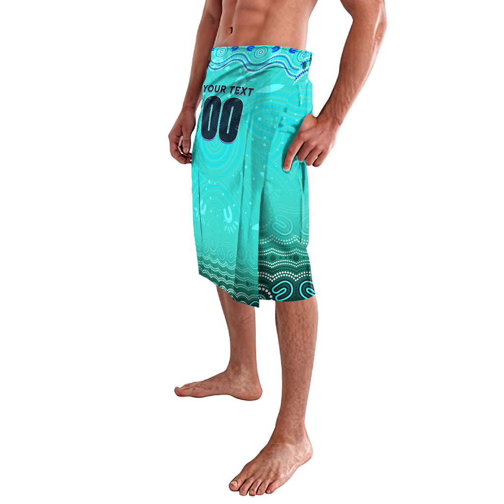 Personalised Australia Matildas Lavalava Tillies Aboriginal Simple Turquoise