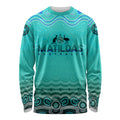 Personalised Australia Matildas Long Sleeve Shirt Tillies Aboriginal Simple Turquoise