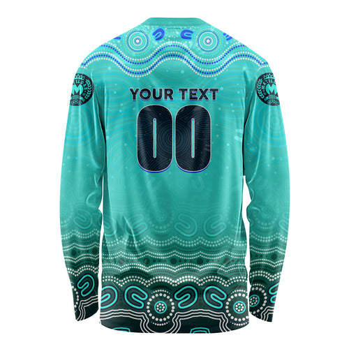 Personalised Australia Matildas Long Sleeve Shirt Tillies Aboriginal Simple Turquoise