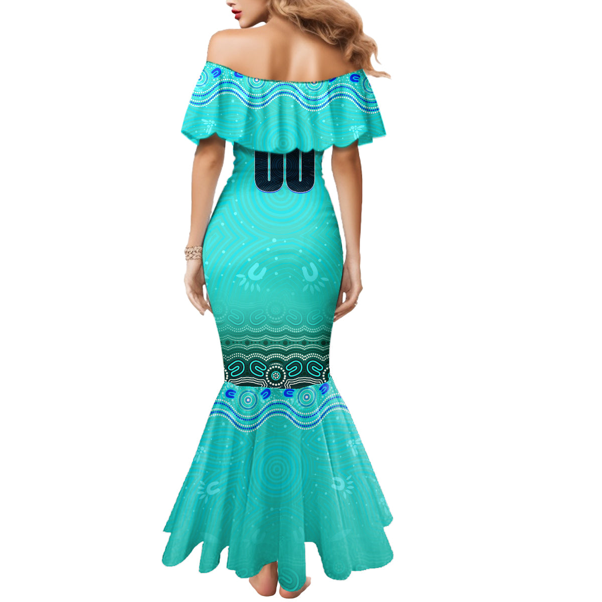 Personalised Australia Matildas Mermaid Dress Tillies Aboriginal Simple Turquoise