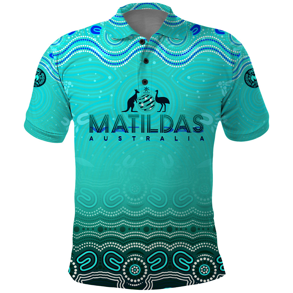 Personalised Australia Matildas Polo Shirt Tillies Aboriginal Simple Turquoise